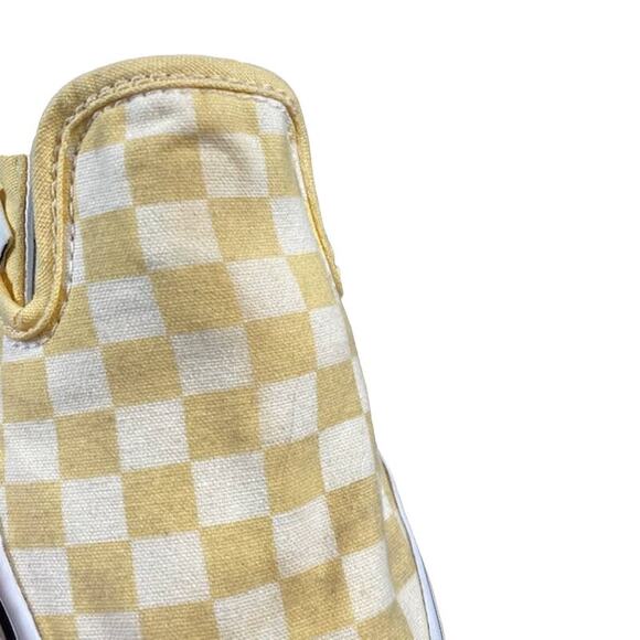 Vans Yellow White Checkered Canvas Slip On Sneakers Women Sz 5.5 - Picture 10 of 12
